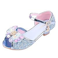 Toddler Girl Slip on Sandals Children Shoes With Diamond Shiny Sandals Princess Shoes Bow High Heels Kids Slides Girls