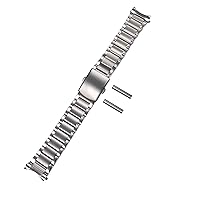 316L Stainless Steel 18mm 20mm 22mm 24mm Watch Band, Silver 2tone Gold Oyster Flat Curved End Folded Watch Band Bracelet Strap Fit For Rolex Omega Casio Seiko Watch