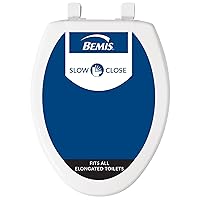 BEMIS 7300SLEC 000 Toilet Seat will Slow Close and Removes Easy for Cleaning, ELONGATED, White