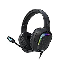 Black Shark Gaming Headset for PC, PS4, PS5, Xbox, Switch, All-in-1 Gaming Headphones with Ultra-Clear Bendable Mic, 50mm Dynamic Drivers, Noise Isolation Ear Cushions, in-line Controls - Goblin X1