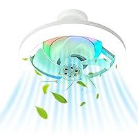 Tytlyworth Ceiling Fans with Lights and Remote,LED Remote Ceiling Fan - 10 Inch Quiet Ceiling Fans with Lights and Remote, Ceiling Fan with Light, Dimmable Lights for Bedroom