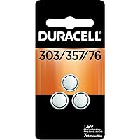 Duracell 303/357/76 Silver Oxide Button Battery, 3 Count Pack, 303/357/76 1.5 Volt Battery, Long-Lasting for Watches, Medical Devices, Calculators, and More