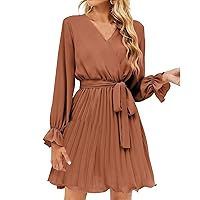Women's Dresses 2024 Fashion Autumn/Winter Collared Long Sleeve Shirt Hairball Casual Top Cocktail Dress, S-2XL
