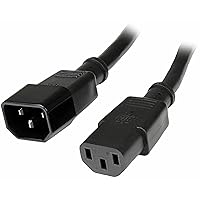 StarTech.com 1ft (0.3m) Power Extension Cord, C14 to C13, 10A 125V, 18AWG, Computer Power Cord Extension, IEC-320-C14 to IEC-320-C13 AC Power Cable Extension for Power Supply, UL Listed (PXT1001)