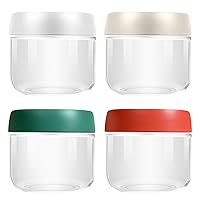 4 Pack 10oz Glass Jar with Lid,Leak Proof Glass Jars for Overnight Oats,Reusable Small Mason jars Overnight Oats Jars for Fruit, Salad, Dressing, Snacks Cereal,Sauce,Cerea,Sugar,Beans
