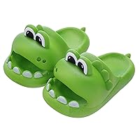 Dinosaur Slides for Kids Unisex Fun Animal Pattern Slipper Lightweight Cozy Non-Slip Sandals for Bathroom Outdoor