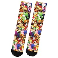 Nintendo Mario Bros. Collage Group Photo Premium Sublimated Crew Socks