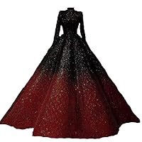High Neck Prom Dresses 2020 Long Sleeves Evening Party Formal Dresses for Women