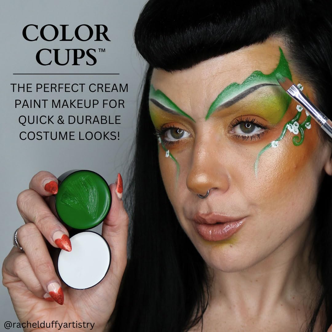 Mehron Makeup Color Cups | Stage, Foundation, Face Paint, Body Paint, Halloween | Face Paint Makeup | Greasepaint .5 oz (14 g) (Moonlight White)
