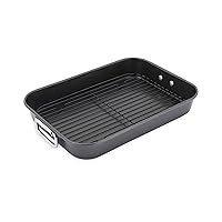 NonStick Roaster with Flat Rack, 10x15-Inch, Black