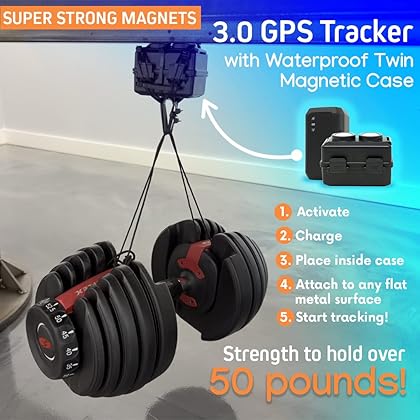 Optimus 3.0 GPS Tracker - 1 Month Battery - with Heavy Duty Waterproof Case and Powerful Magnets for Vehicles and Assets