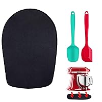 Oudizz Kitchen Appliance Sliding Mats for KitchenAid Stand Mixer and 2 Silicone Spatulas for Cooking - Sliding Mats Compatible with 4.5-5 Qt Tilt-Head Stand Mixer