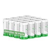 CR123A 3V Lithium Battery 16 Pack, 10 Years Shelf Life, 123 Batteries Lithium, 123A Lithium Batteries 3 Volt High Power, CR123 Battery, CR17345, CR17335, CR17345