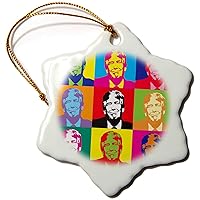 3dRose Image of Collage of Nine Trump Faces in Abstract Colors - Ornaments (orn-316004-1)