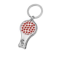 Red Ripe Tomato 4-in-1 Nail Clippers Sturdy Fingernail and Toenail Clipper Cutters with Nail File Keychain Bottle Opener Multifunction