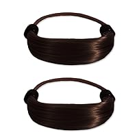 Tonytail Ponytail Wrap, Synthetic Hair That Looks Like Your Own Hair Wrapped Around, Classic + Chic - Dark Brown 2 Piece Pack