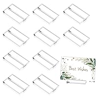 10 pieces Acrylic place card holders for table | Large size table number stands - 3x2 Inch table sign holders for Centerpieces Wedding Reception Party Birthday (clear)