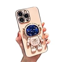 for Samsung Galaxy A21S A52 S A51 A71 4G 5G Case, Popular Glossy Soft TPU Phone Case, Creative Starry Sky Cute Astronaut Foldable Stand Protector Cover(Pink,A71 4G)