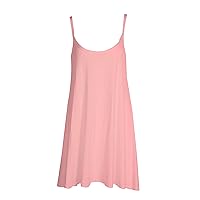 Forever Womens Plus Size Sleeveless Plain Viscose Jersey Swing Dress (SM = (6-8), Baby Pink)