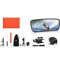 Affordura Orange Boat Flag Holder 30 Inch and Mirror for Boat 78 sq. in Boat Mirror Rear View