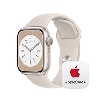 Apple Watch Series 8 [GPS 41mm] Smart Watch w/ Starlight Aluminum Case with Starlight Sport Band - M/L with AppleCare+ (2 Years)