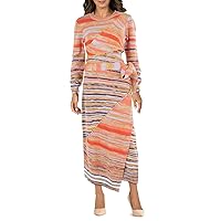 Women's Selah Space Dye Cotton Crewneck Midi Dress