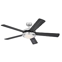 Westinghouse Lighting 7305400 Comet LED Ceiling Fan, 52 Inch, Brushed Nickel, Frosted Glass