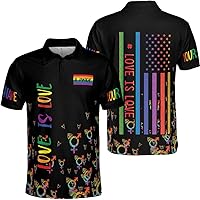 Personalized Name LGBT Men & Women Polo Shirt S-5XL, LGBT Polo Shirt Mens, LGBT Shirts for Women (Style 5, Bird-Eye Pique) Multi