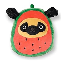 Squishmallow SQUISHMALLOWS KellyToy 8 inch (20cm) Foodie Squad - Prince The Pug in Watermelon Costume