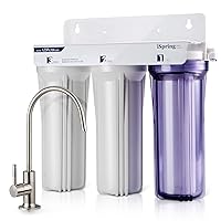 US31 Classic 3-Stage Under Sink Water Filtration System for Drinking, Tankless, High Capacity, Sediment + Carbon + Carbon (Newest Version)