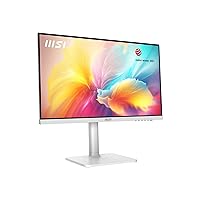 MSI Modern MD2412PW 24-inch IPS 1920 x 1080 (FHD) Computer Monitor, 100Hz, Adaptive-Synch, HDR Ready, HDMI, USBC 15W Power Delivery, Speaker, VESA Mountable, Height Adjustable, 1ms, White