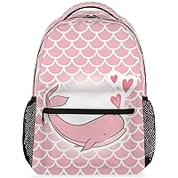 Sea Whale Animal Backpack for Kids Boys Girls Mermaid Scales School Bookbag for College Middle High School Bag Rucksack Casual Daypack Computer Laptop Backpack for Women Men