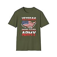Proud Veteran of The United States Army American Flag Unisex Cotton T-Shirt