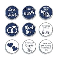 Mini Candy Stickers 0.75 Inch Wedding Favors Set of 324 (Navy)