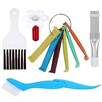 5 Pcs Air Conditioner Fin Cleaner Set 3 Fin Combs Condensers Fin Straighteners and 2 Condenser Brushes Condenser Repair Clean Set