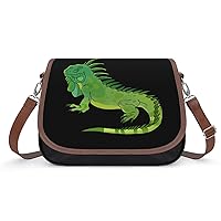 Green Iguana Messenger Bag Casual Crossbody Shoulder Bags Lightweight Waterproof Fashion Purse for Women