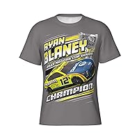 Ryan Blaney 12 Champion Men's T-Shirt Crewneck T-Shirt Tight Sport Short Sleeve Classic Printing Performance