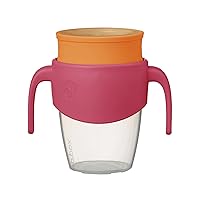 b.box NEW 360 Cup (8.5oz) | Toddler Sippy Cup & Trainer Cup with Silicone Drinking Rim | Spill Proof Locking Mechanism for On the Go | Dishwasher Safe | Babies 6m+ to Toddlers (Strawberry Shake)
