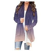 Floral Oversized Jackets For Women Open Front Gradient Long Coats Outwear Long Sleeves Fall Winter Jackets Fashion