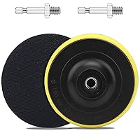 2 Pack 4 Inch Hook and Loop Backing Pads with M10 Thread Drill Adapter, Sanding Discs Polishing Pad Rubber Backing Plates for Angle Grinder, Drill Buffer Polisher Attachment (12000RPM)