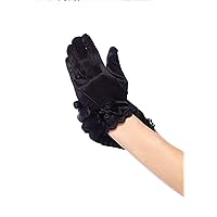 Leg Avenue Children's Satin Gloves, Medium, Black