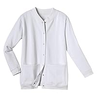 CATALOG CLASSICS Womens Fleece Jacket Snap Front Cardigan Sweatshirt for Women