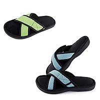 ULTRAIDEAS Memory Foam Adjustable Men's and Women's Sandal Slippers, Couple's Summer Cross Strap Home Slippers