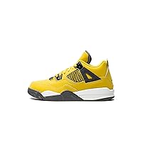 Nike Little Kid's Jordan 4 Retro Lightning Tour Yellow/Dark Blue Grey (BQ7669 700) - 13.5, Tour Yellow/Multi-color/Multi, 13.5 Little Kid