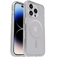 OtterBox iPhone 14 Pro (ONLY) Symmetry Series+ Case - CLEAR , ultra-sleek, snaps to MagSafe, raised edges protect camera & screen