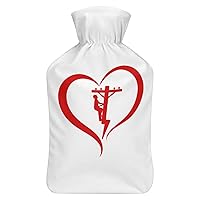 Heart of A Lineman Hot Water Bottle Rubber Injection Bag with Soft Plush Cover for Menstrual Pain Cramps 1000ML