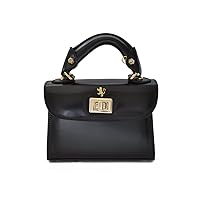Pratesi Leather, Leather Bag for Women Lucignano Small Handbag in cow leather - Radica Black
