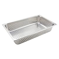 Winco Full Size Pan Perforated, 4-Inch, Medium