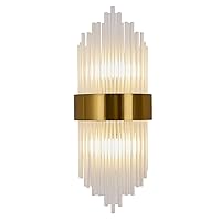 WABON K9 Crystal Wall Sconce, Modern Gold Wall Mount Light Bedroom Glass Wall Lamp Fixtures for Living Room Bathroom Hallway Vanity