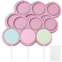 Round Lollipop Molds 2 inch Silicone Chocolate Lolly Mold 2pcs Round Shapes Lollipop Candy Sucker Molds with 25 Sticks